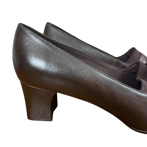 Naturalizer Edie Womens Dark Brown Leather Chunky Heels Pumps Classic Shoes 8.5 - Picture 12 of 16